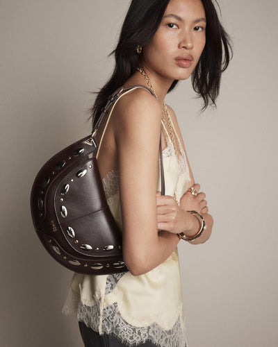 Dolly Studded Shoulder Bag - Brandy