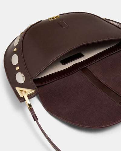 Dolly Studded Shoulder Bag - Brandy