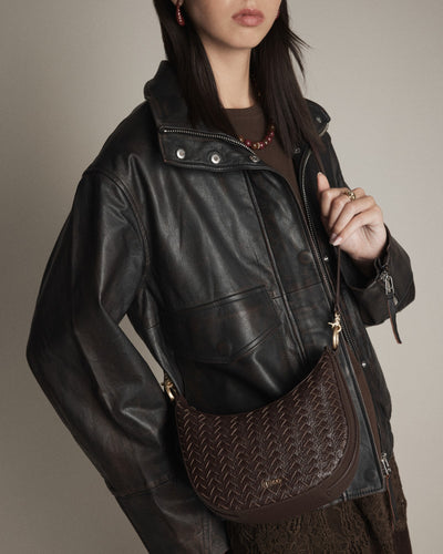 Luna Mini Crescent Bag - Cocoa