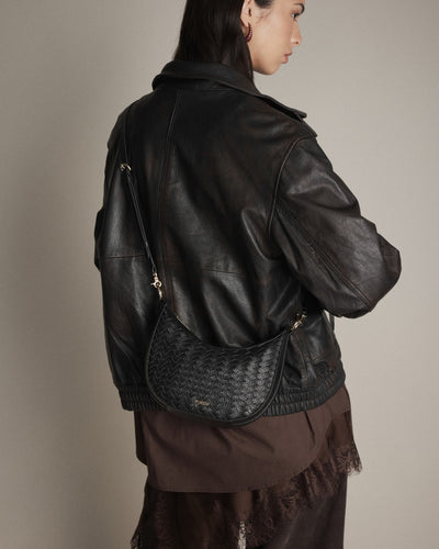 Luna Mini Crescent Bag - Black