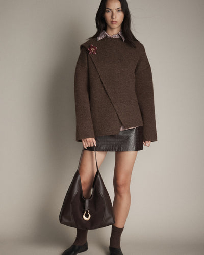 Shield Hobo Bag - Bitter Chocolate
