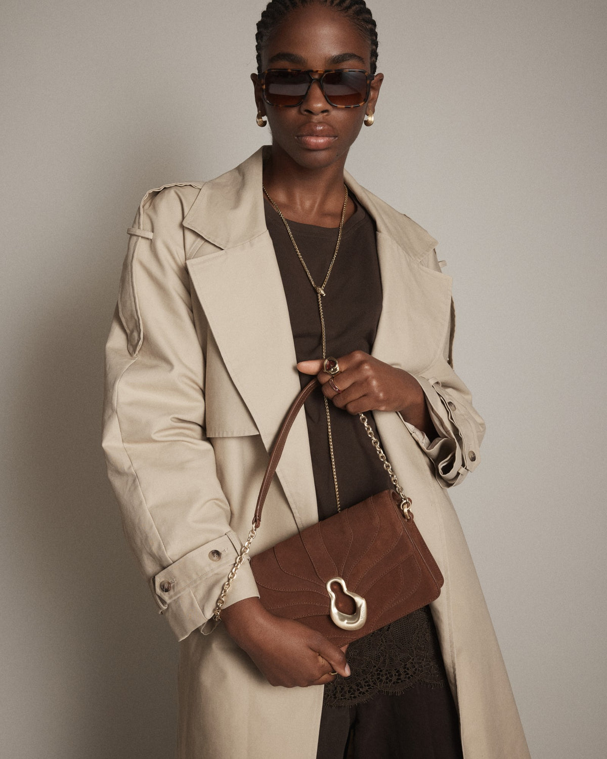 Shield Crossbody Bag - TOFFEE