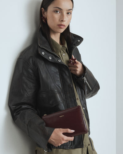 Yvette Gusset Pouch - Merlot