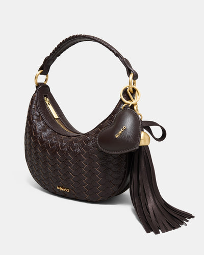 Luxe Tassel Bag Charm - Bitter Chocolate