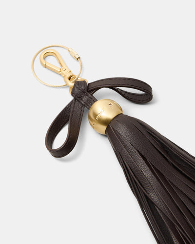 Luxe Tassel Bag Charm - Bitter Chocolate