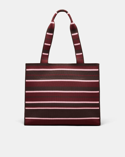 Blondie Boxy Tote Bag - Chocolate Stripe