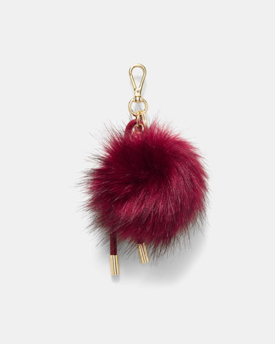Fluffy Knot Bag Charm - Merlot