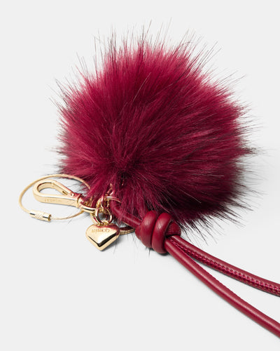 Fluffy Knot Bag Charm - Merlot
