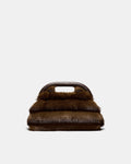 Faux Fur Frame Bag - Chocolate