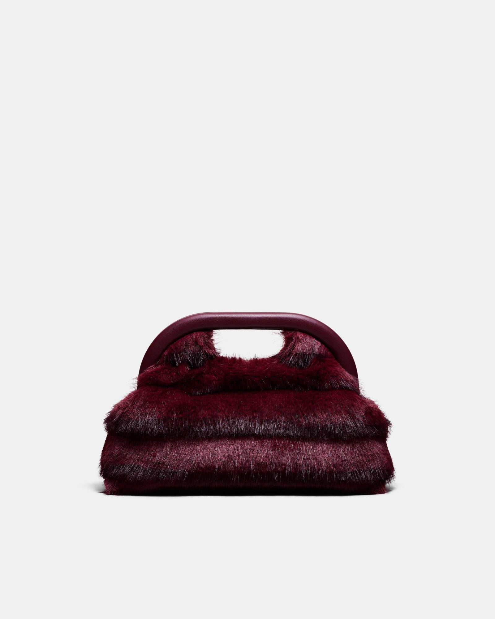 Faux Fur Frame Bag - Merlot