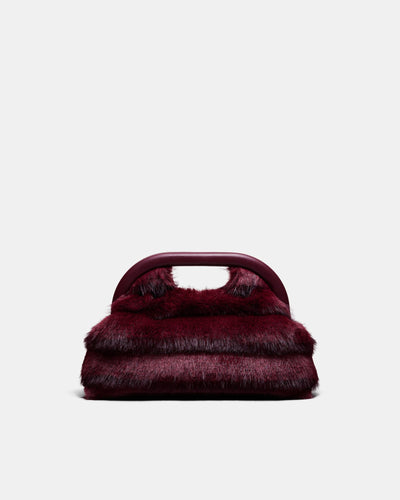 Faux Fur Frame Bag - Merlot