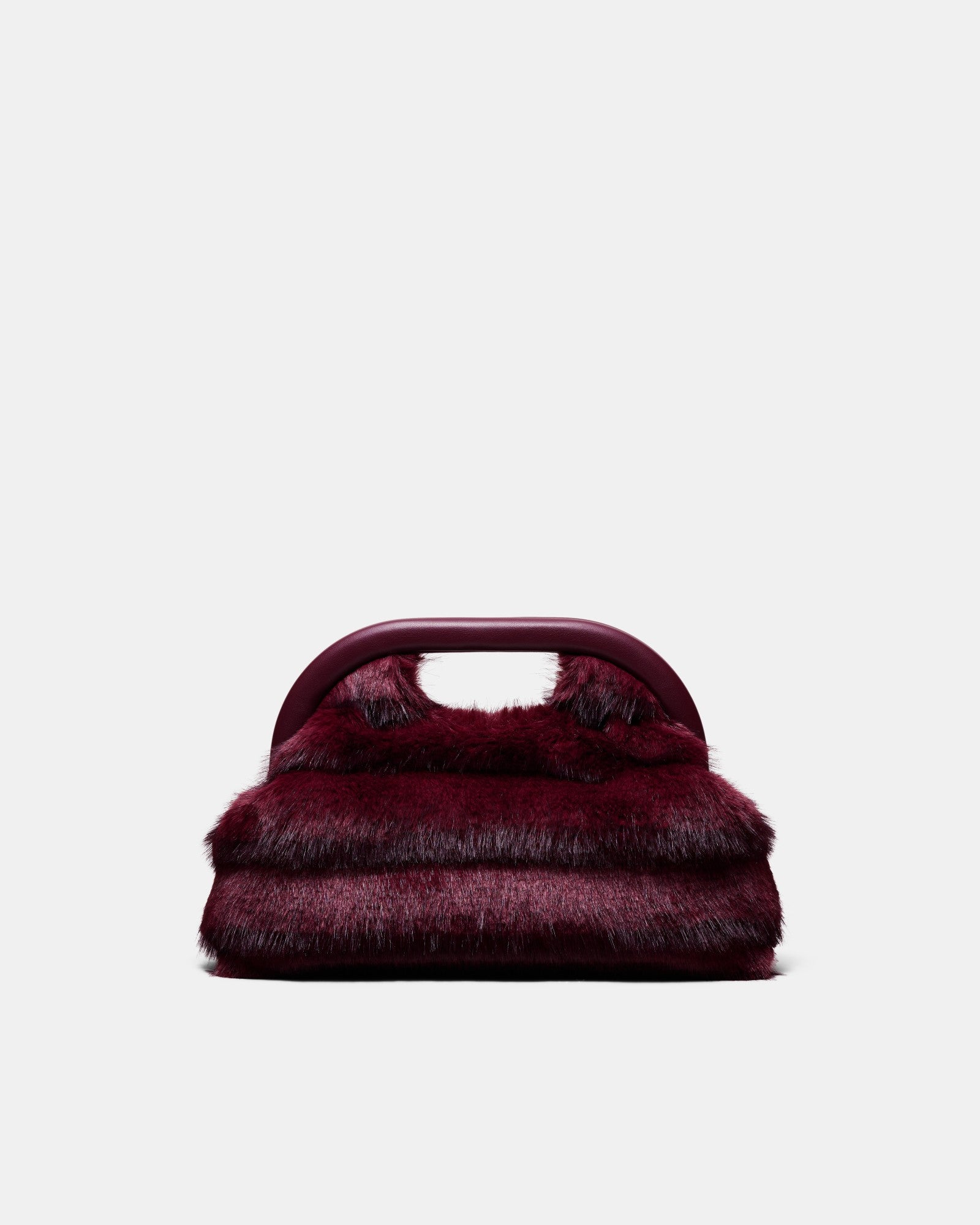 Faux Fur Frame Bag - Merlot