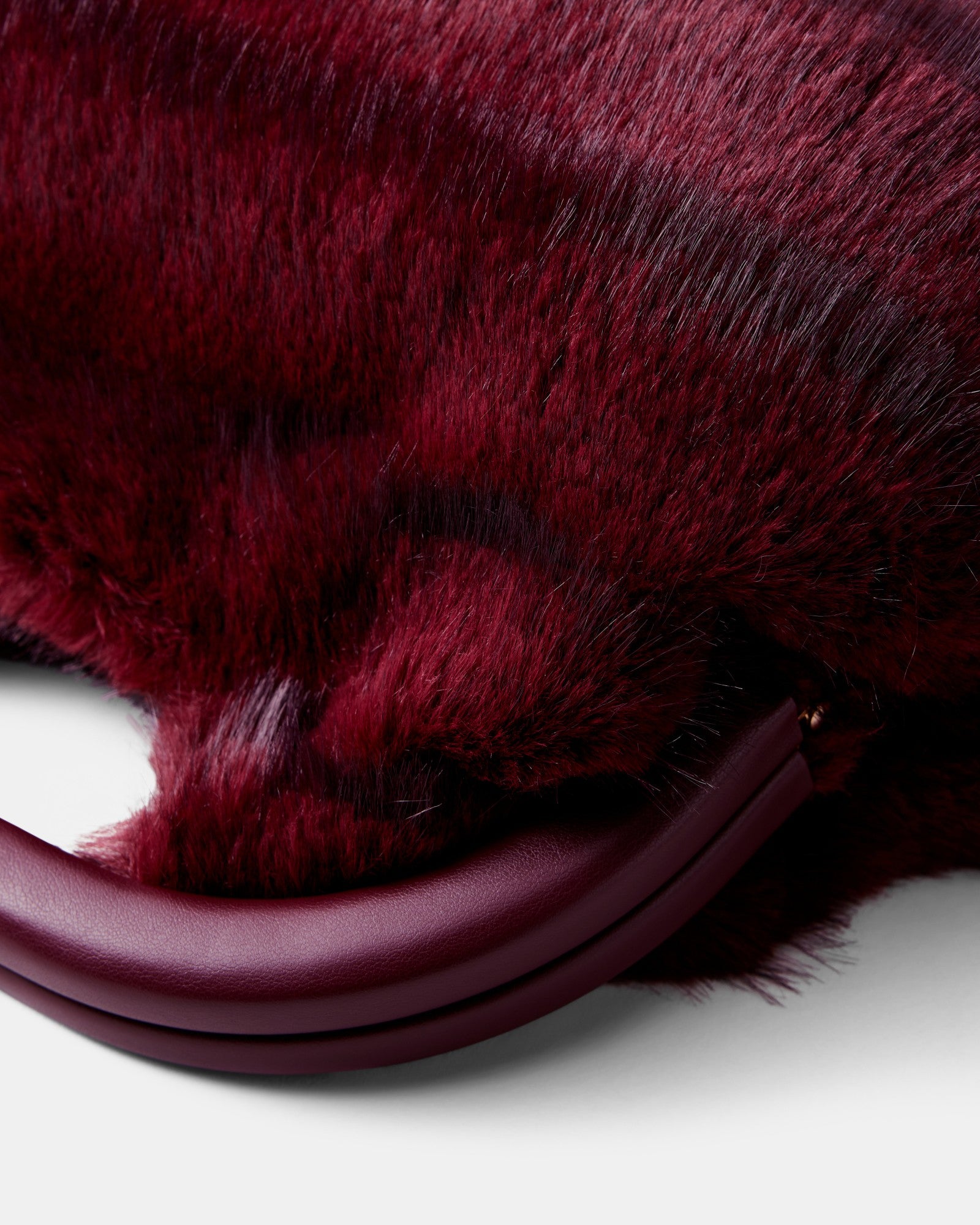 Faux Fur Frame Bag - Merlot