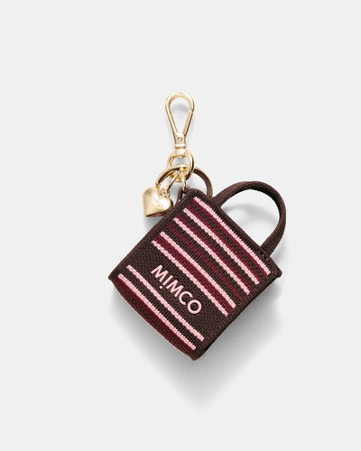 Blondie Mini Bag Charm - Chocolate Stripe