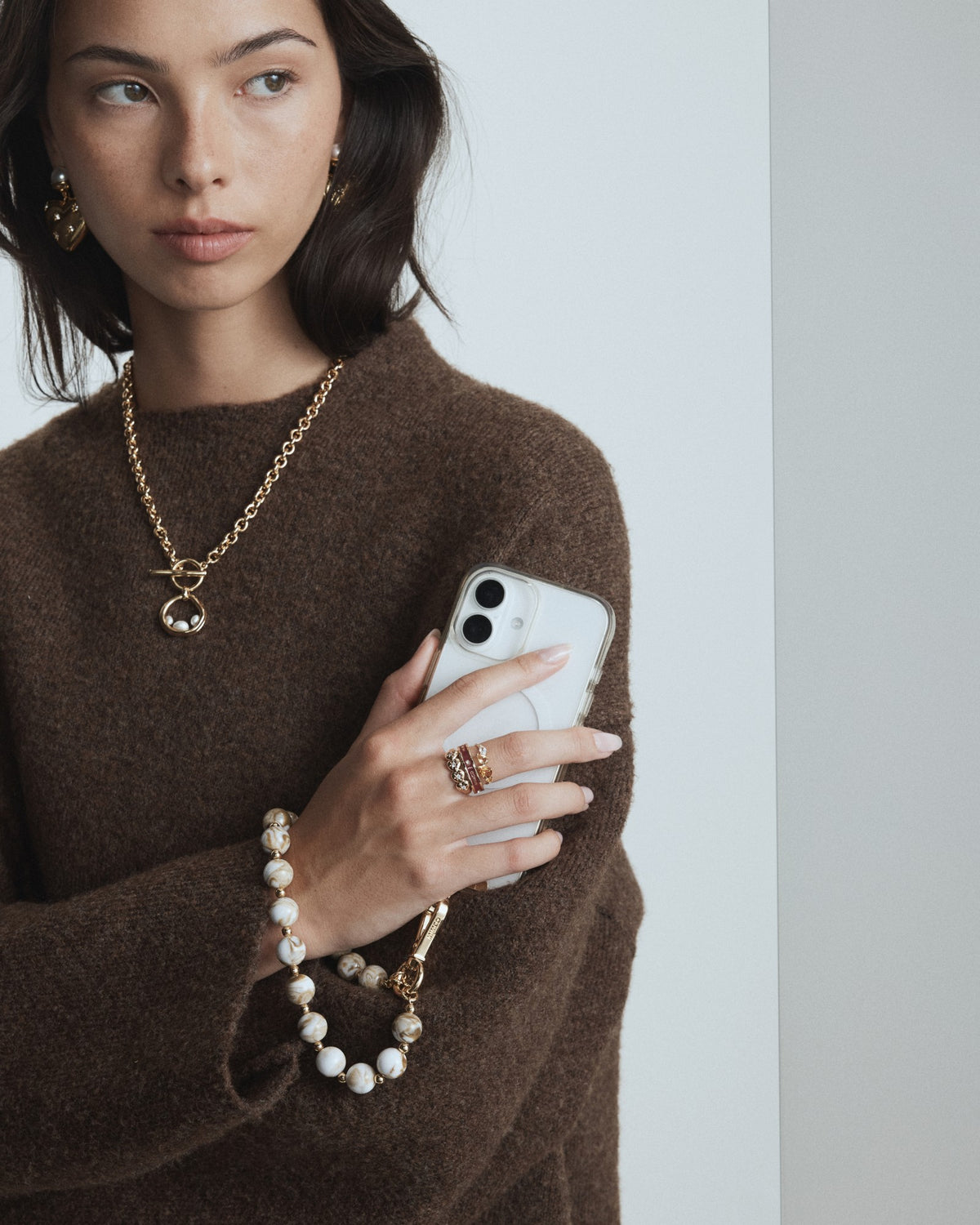 Lady M Phone Wrist Strap - Cream