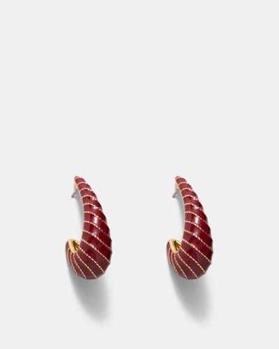 Calie Hoop Earrings - Bordeaux