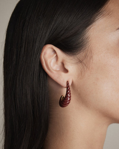 Calie Hoop Earrings - Bordeaux