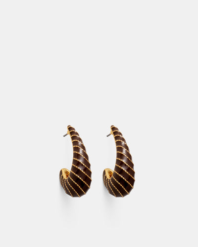 Calie Hoop Earrings - Chocolate