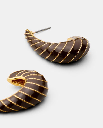 Calie Hoop Earrings - Chocolate