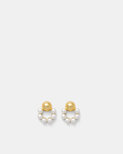 Luminous Aura Stud Earrings - Pearl