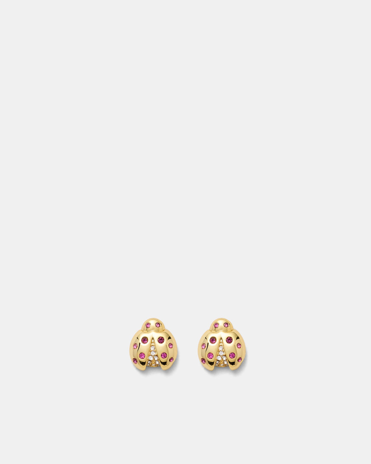 Lady Love Bug Stud Earrings - Gold