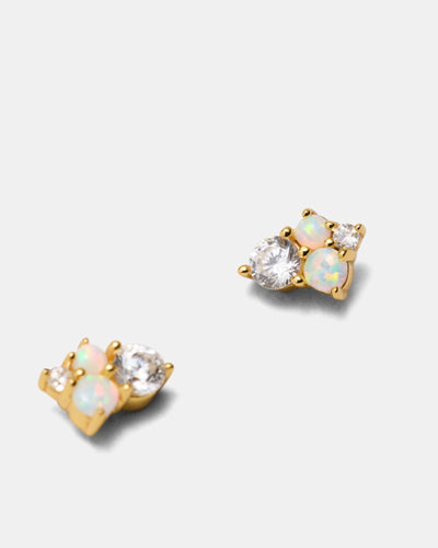 Opalescent Stud Earrings - Gold