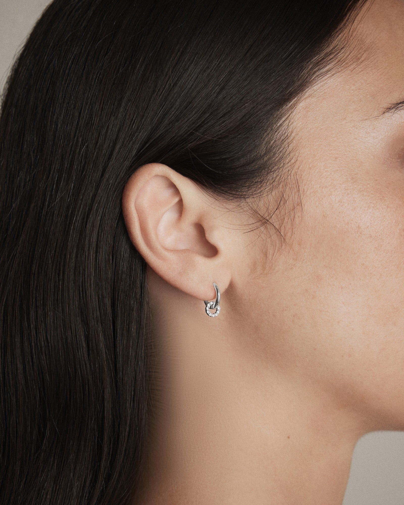 Nimbus Charm Hoop Earrings - Silver