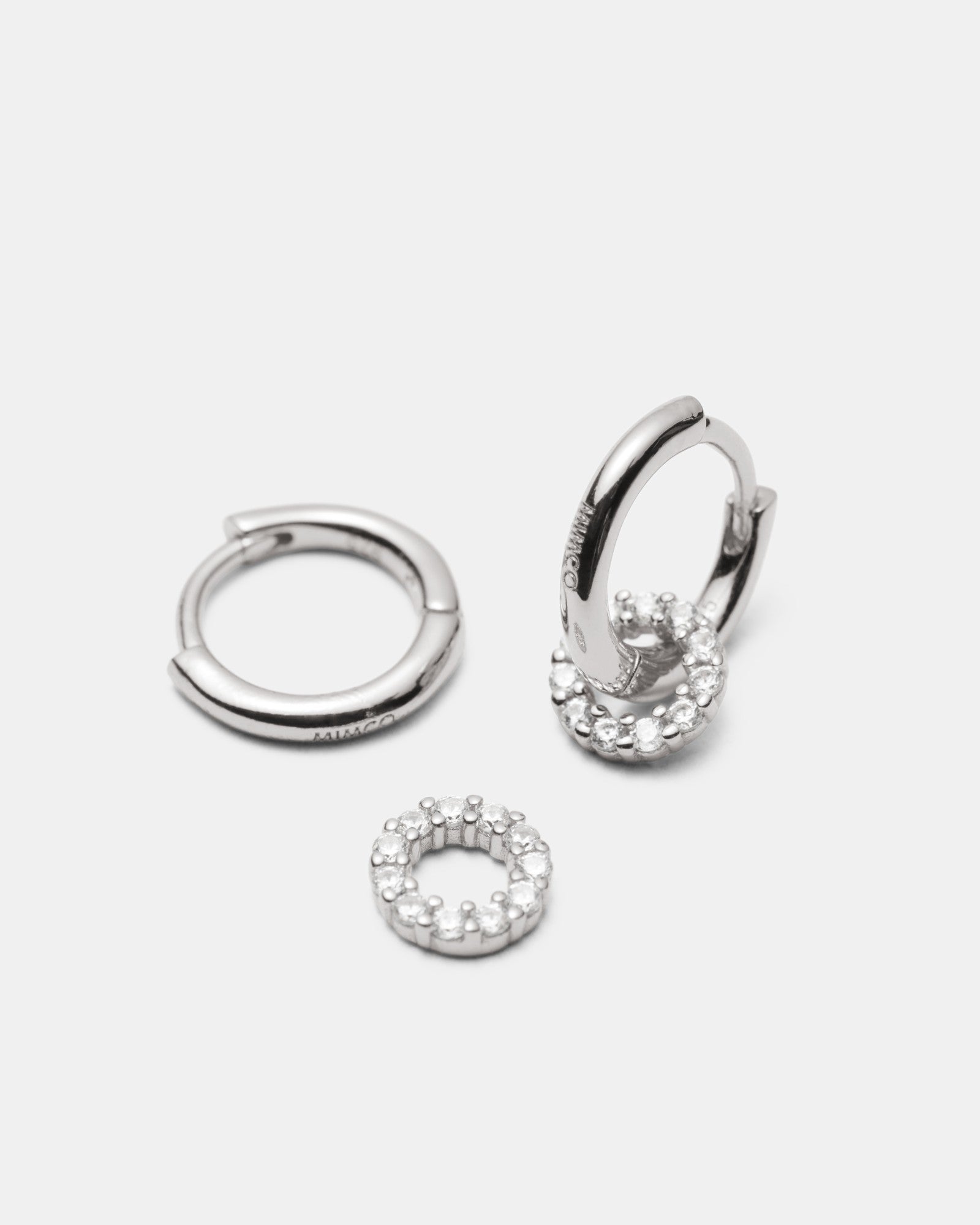 Nimbus Charm Hoop Earrings - Silver