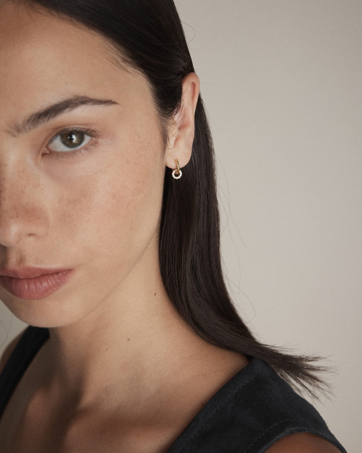 Nimbus Charm Hoop Earrings - Gold