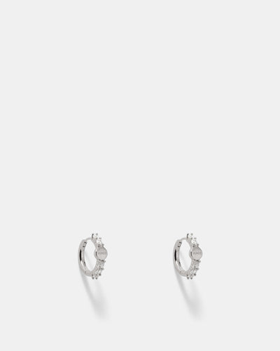 Nimbus Huggie Hoop Earrings - Silver