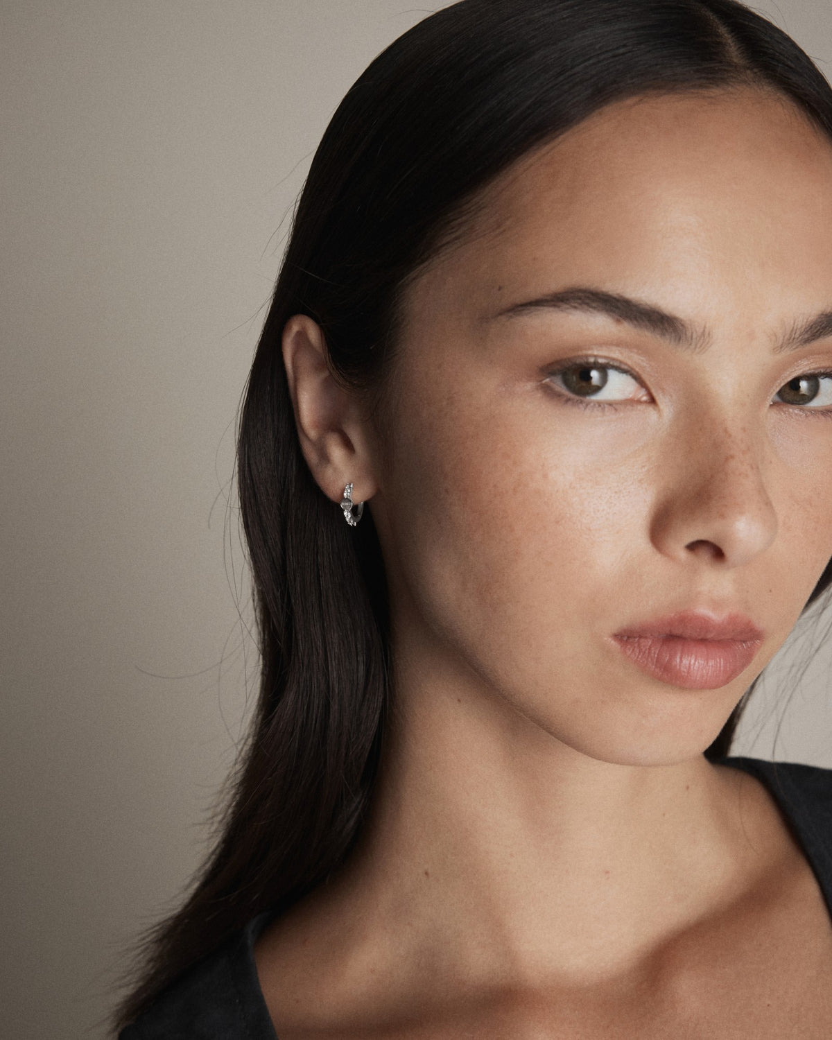 Nimbus Huggie Hoop Earrings - Silver