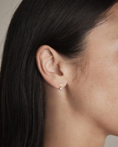 Glint Charm Stud Earrings - Gold