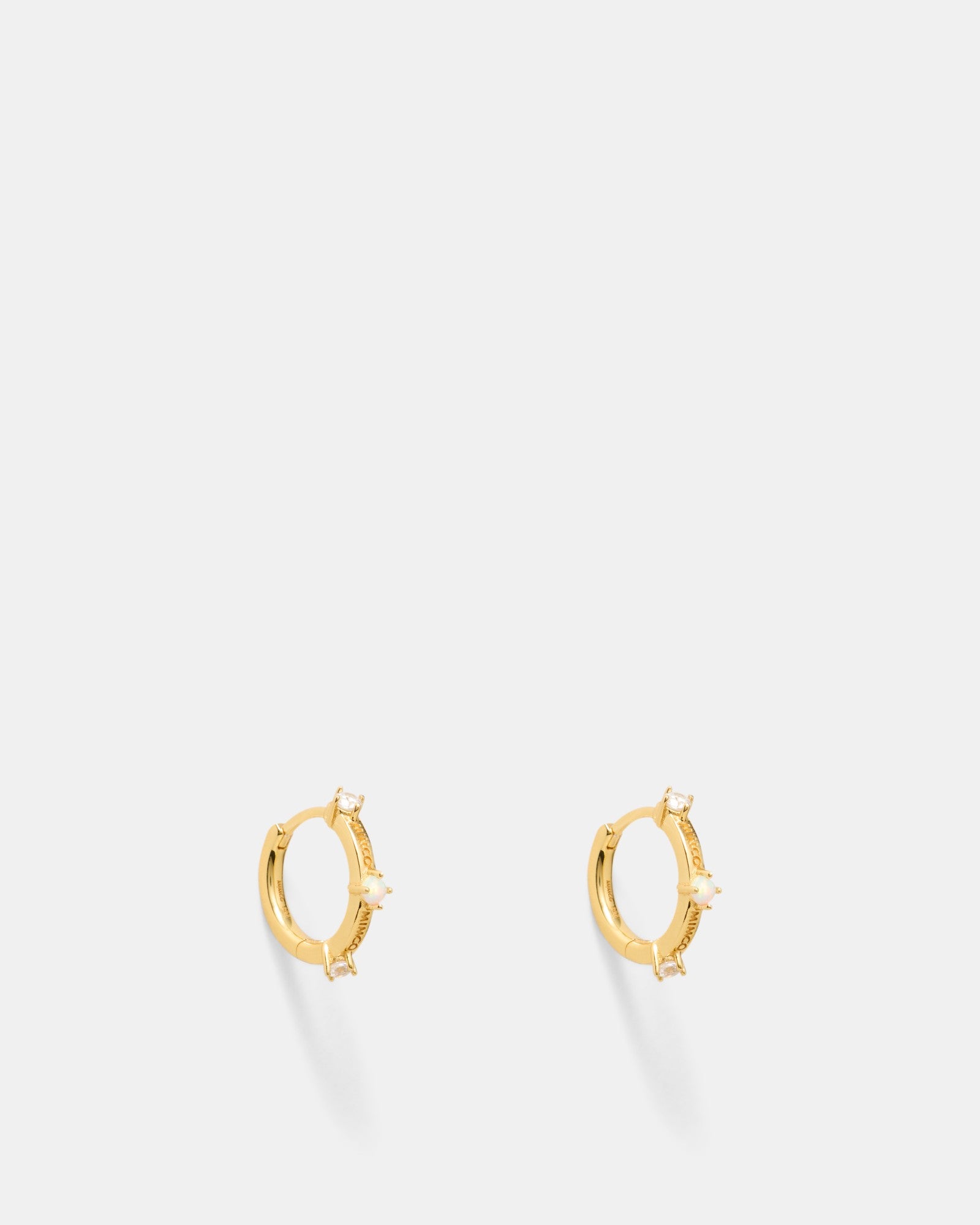 Opalescent Hoop Earrings - Gold