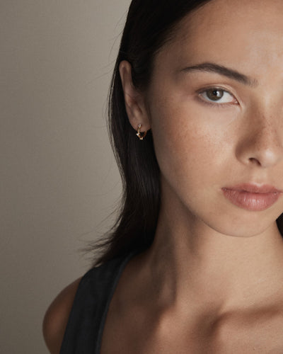 Opalescent Hoop Earrings - Gold