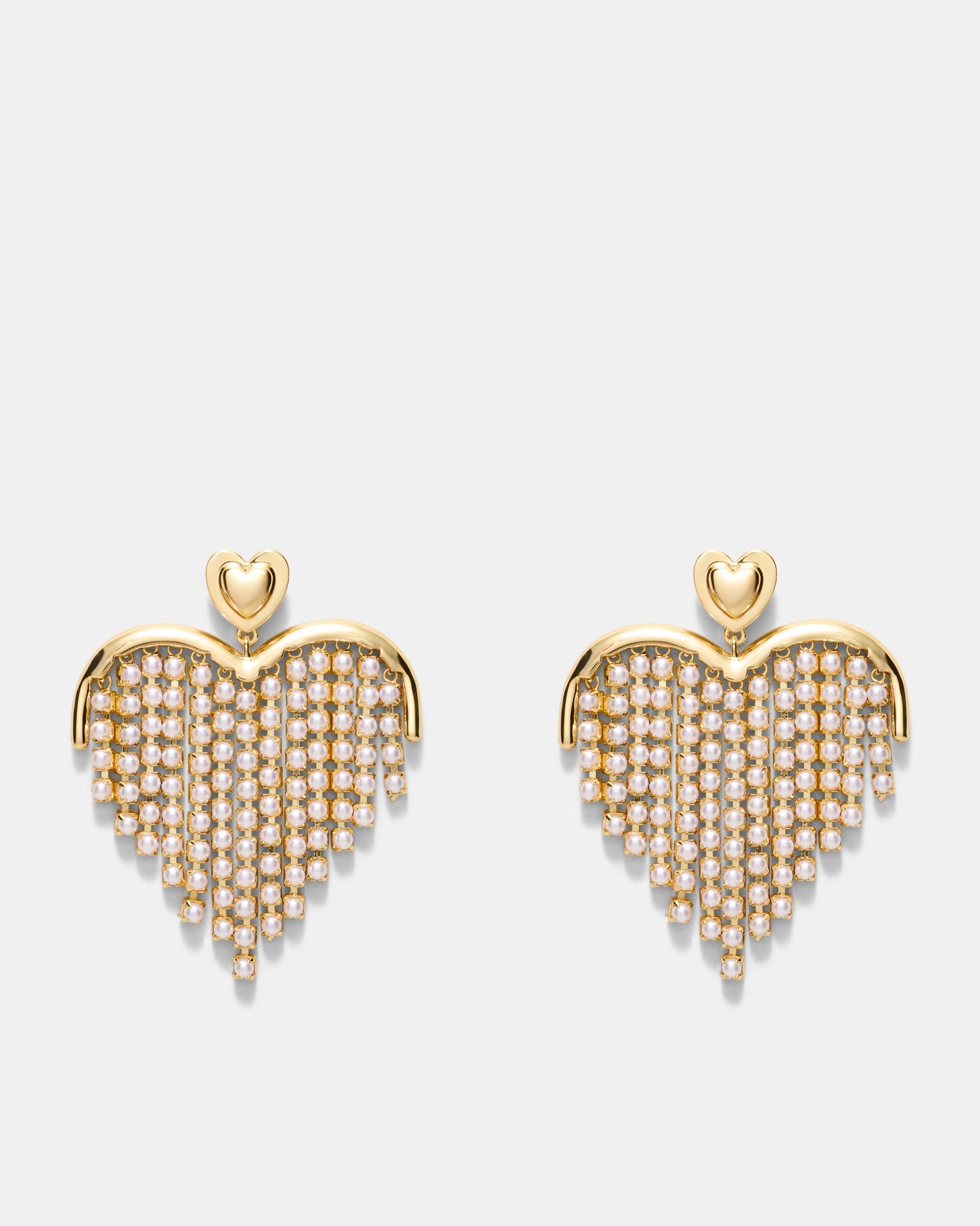 Enticing Heart Earrings - Pearl