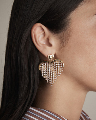 Enticing Heart Earrings - Pearl