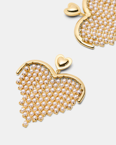 Enticing Heart Earrings - Pearl