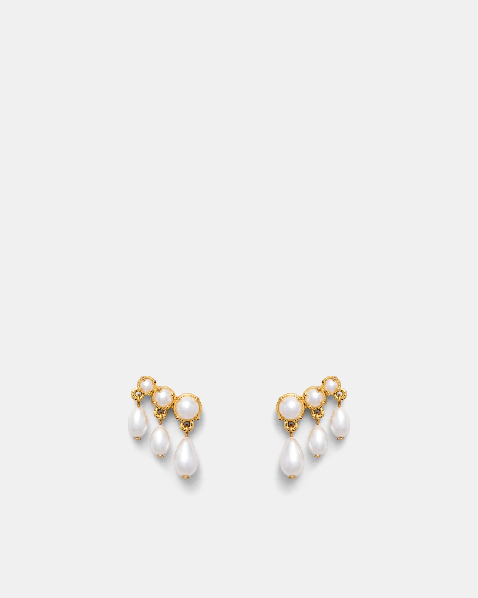 Crystalline Stud Earrings - Pearl