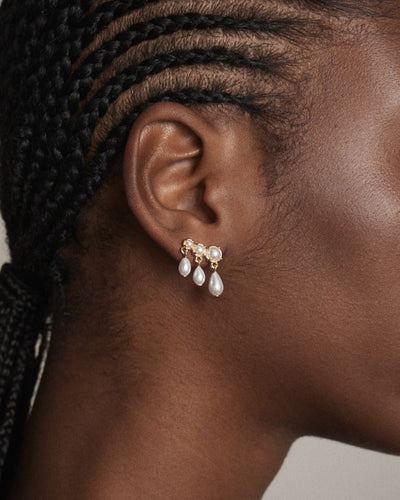 Crystalline Stud Earrings - Pearl