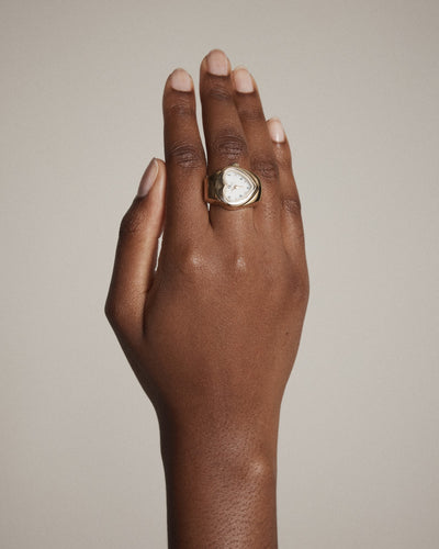 Heart Watch Ring - Gold