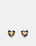 Dylan Heart Stud Earrings - Black