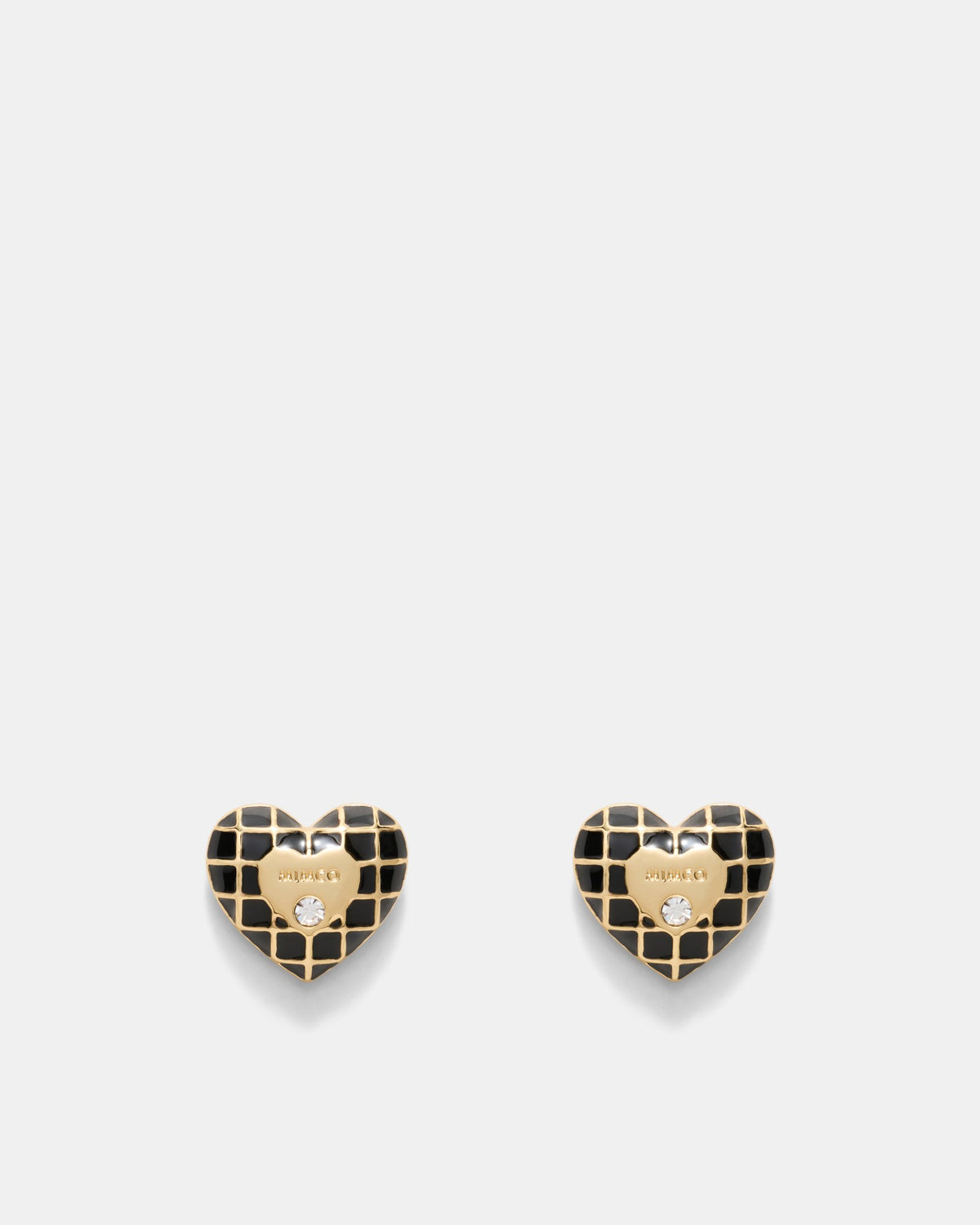 Dylan Heart Stud Earrings - Black