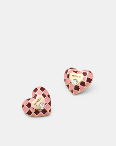 Dylan Heart Stud Earrings - Rose