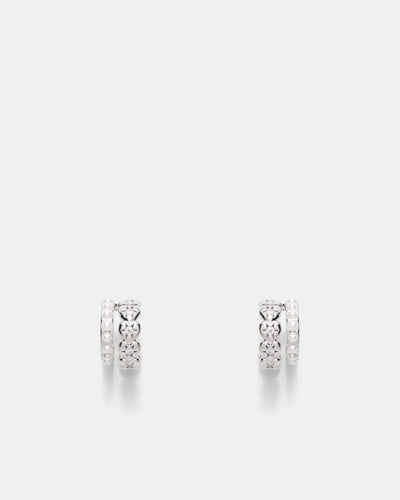 Westlyn Heart Duo Hoop Earrings - Silver