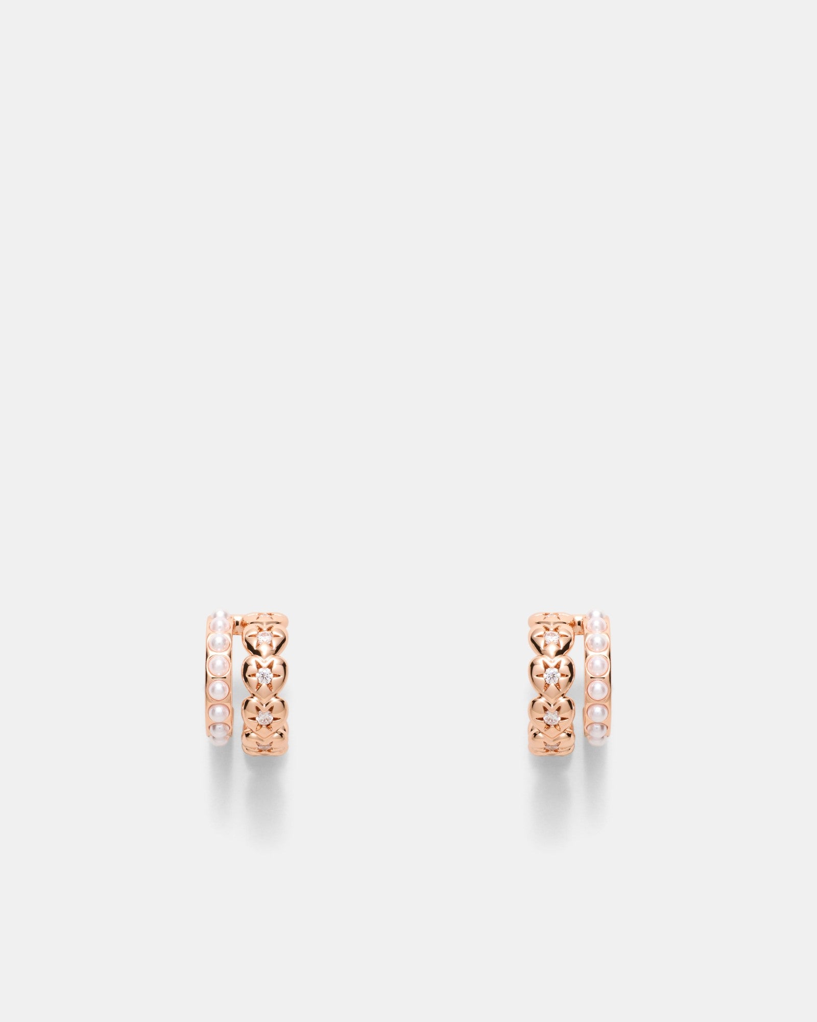 Westlyn Heart Duo Hoop Earrings - Rose Gold