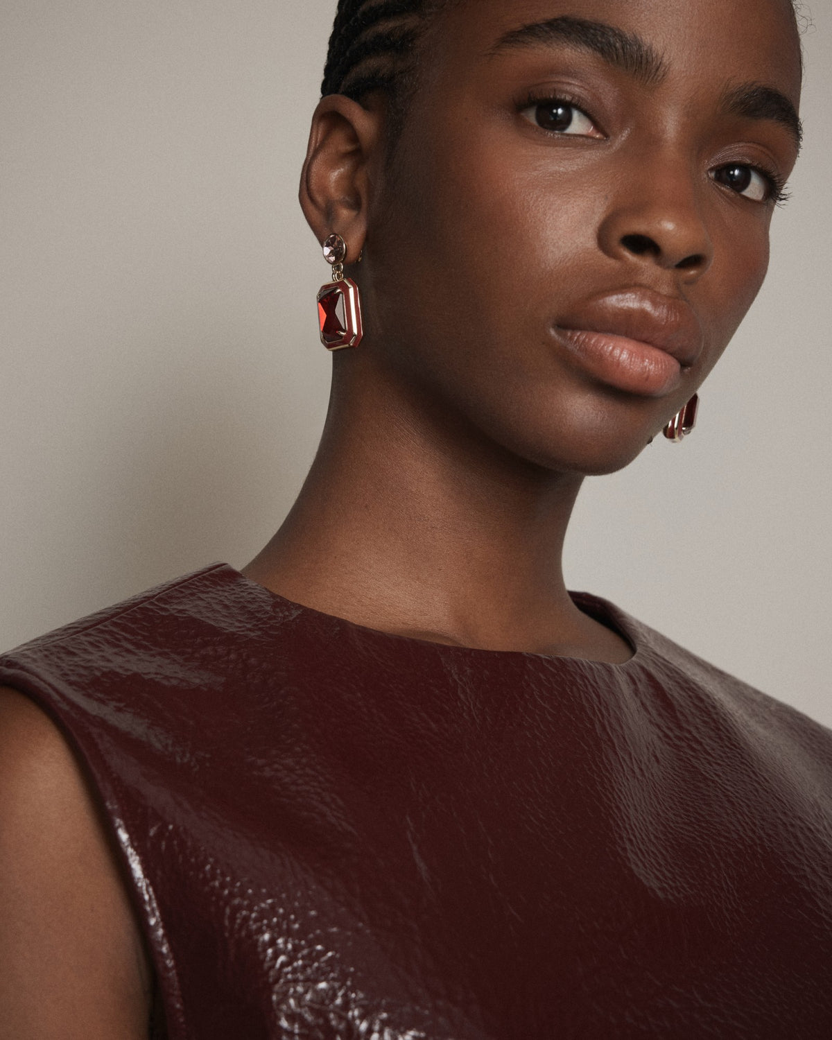 Legacy Drop Earrings - Bordeaux