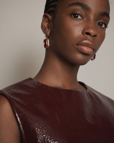 Legacy Drop Earrings - Bordeaux