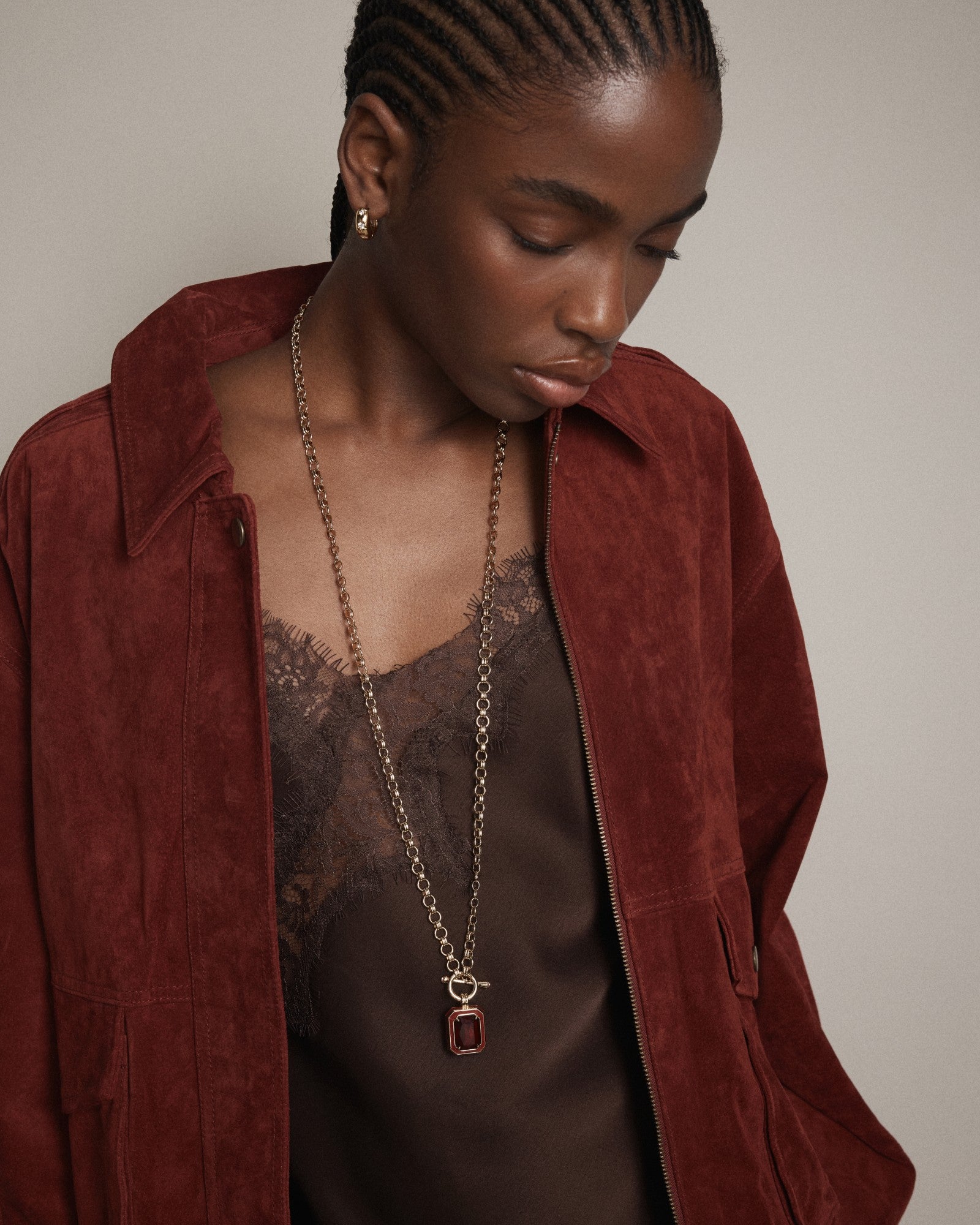 Legacy Long Necklace - Bordeaux