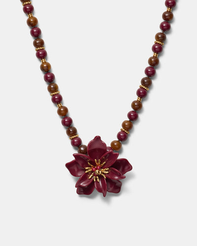 Vienne Bead Necklace - Bordeaux