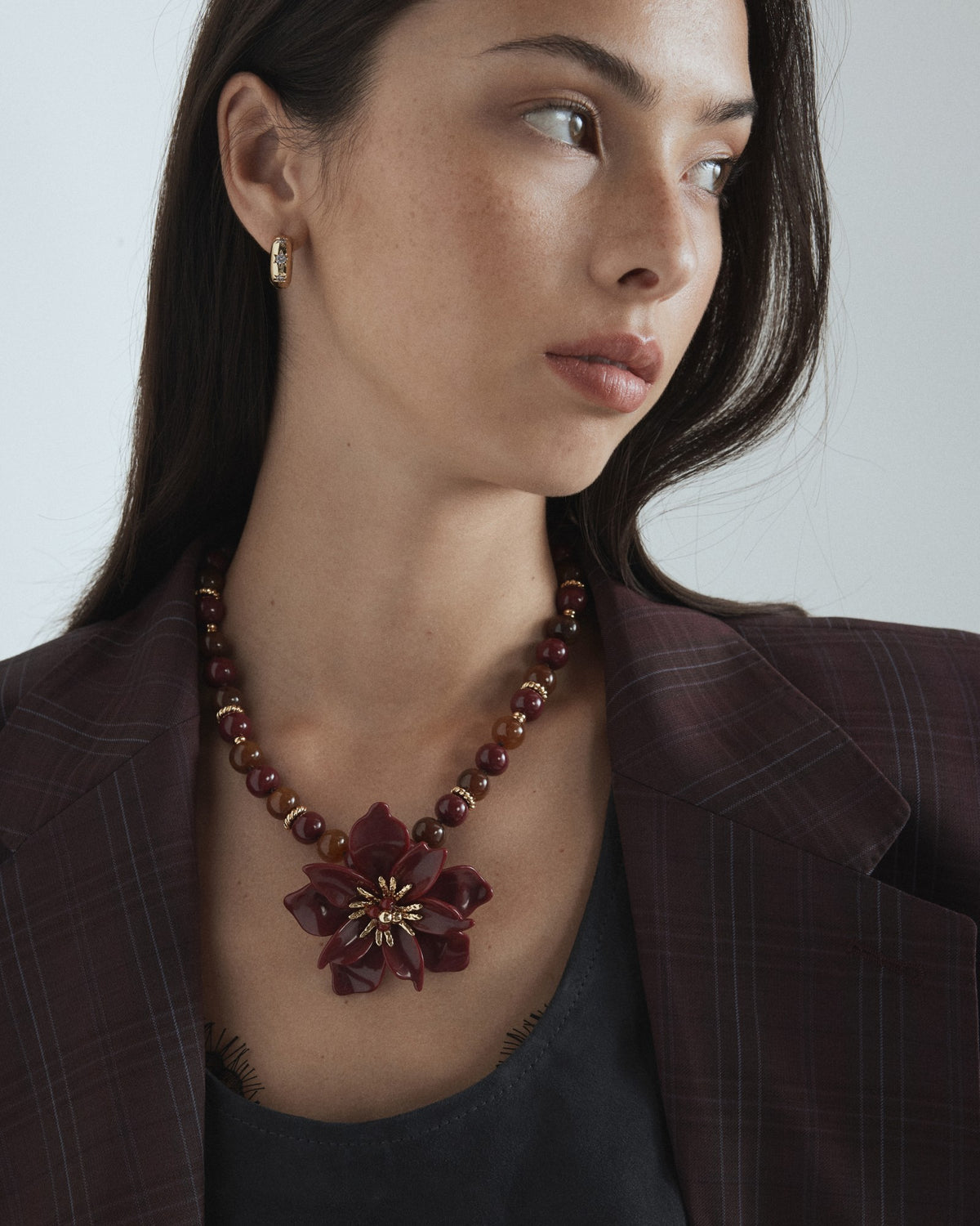 Vienne Bead Necklace - Bordeaux